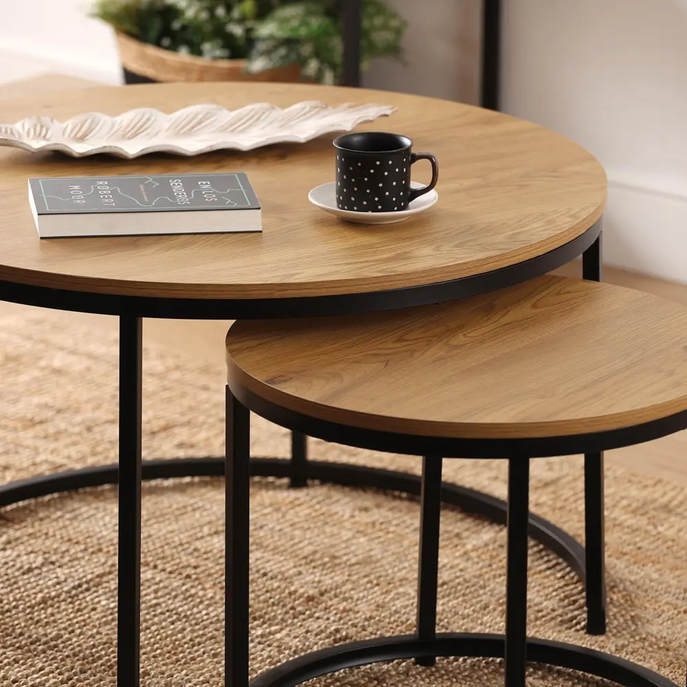 2 MESAS AUXILIARES AUREA NEGRAS - Imagen 5