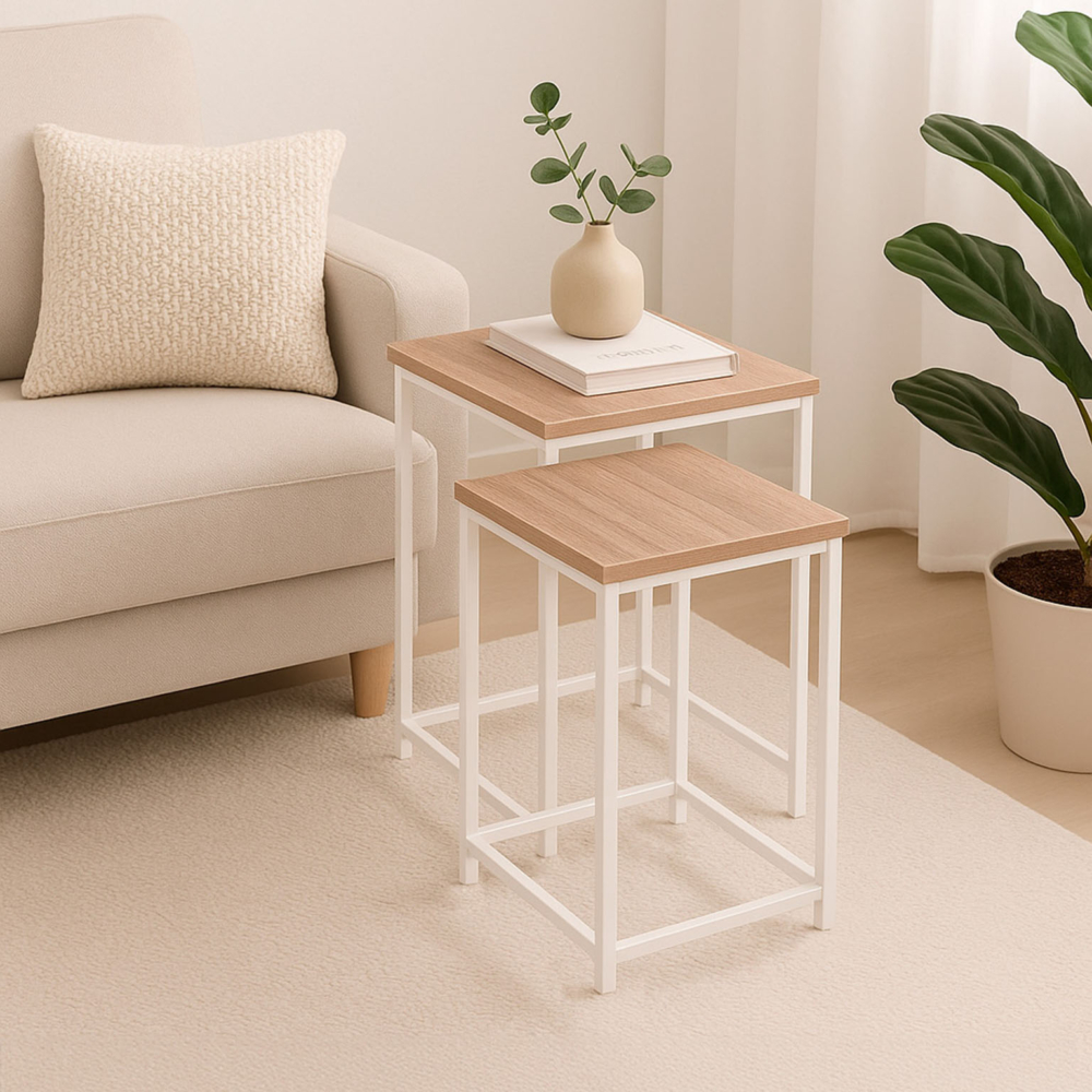 SET MESAS DE CENTRO TIGRIS BLANCA - Imagen 2