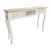 CONSOLA RUSTICA BLANCA 3 CAJONES