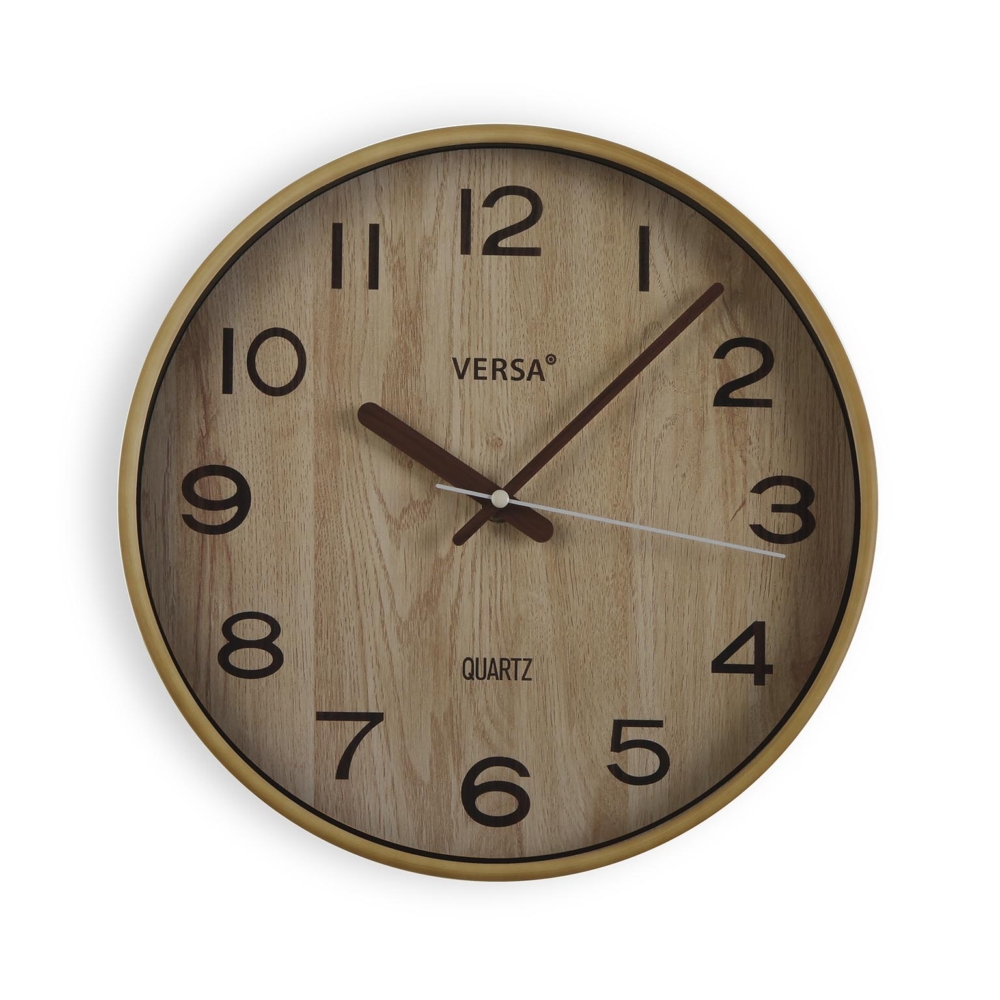RELOJ AC/ MADERA CLARA 30CM - Imagen 1