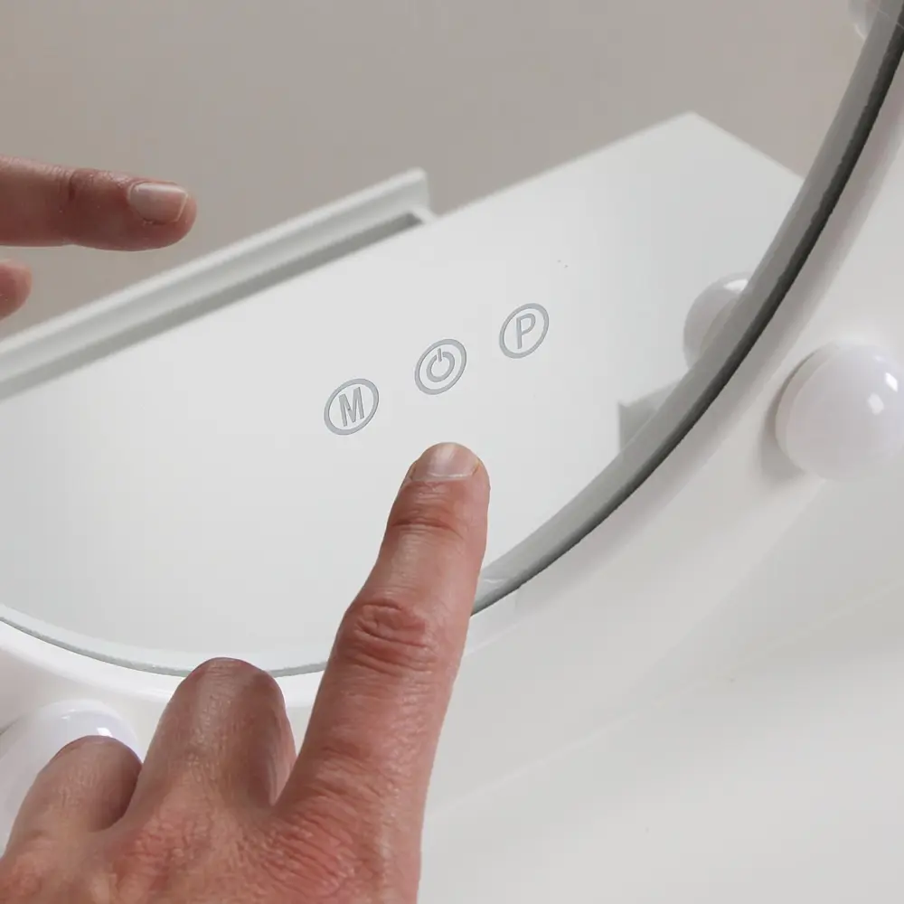 TOCADOR BLANCO CON TABURETE Y LUCES LED GLOW - Imagen 11