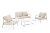 Conjunto de jardín MUSCAT blanco (sofá + sillones + mesa centro) - Imagen 7