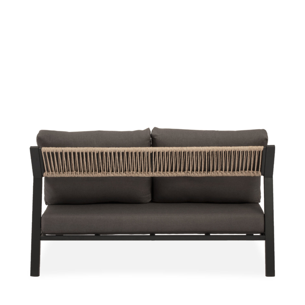 Conjunto de jardín MUSCAT negro (sofá + sillones + mesa centro) - Imagen 4