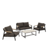 Conjunto de jardín MUSCAT negro (sofá + sillones + mesa centro) - Imagen 8