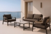 Conjunto de jardín MUSCAT negro (sofá + sillones + mesa centro)