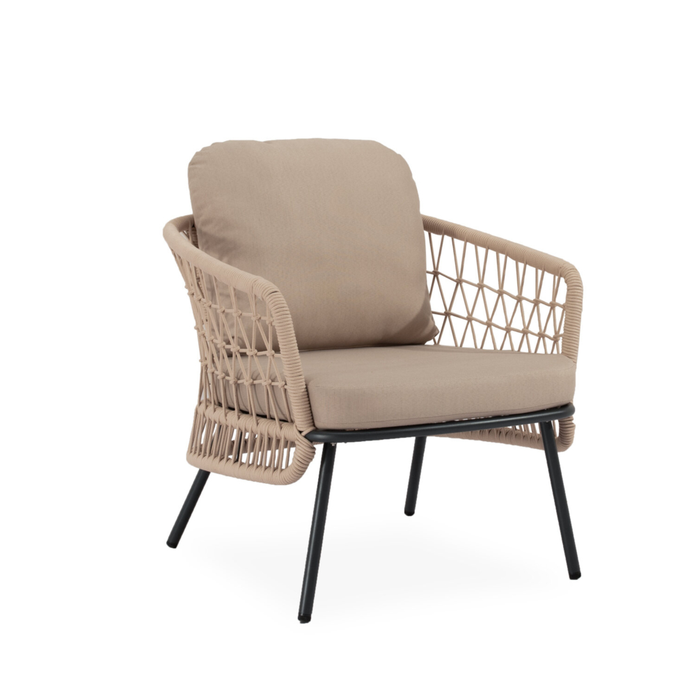 Conjunto de jardín ODESA negro (sofá + sillones + mesa centro) - Imagen 2