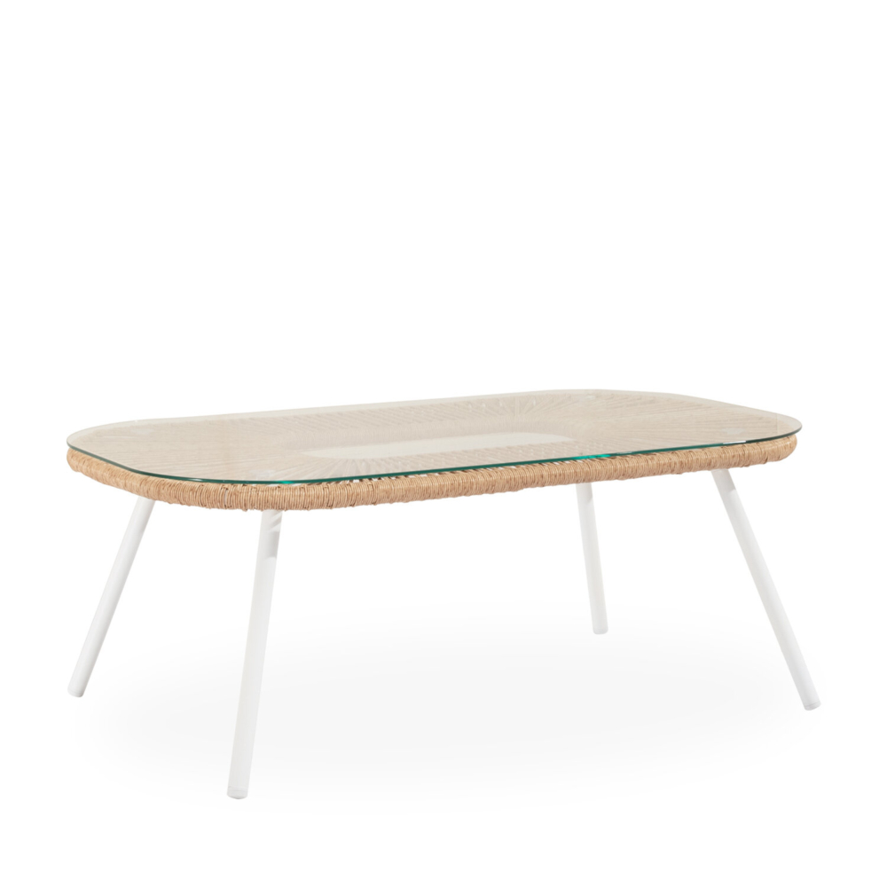 Conjunto de jardín PERUGIA blanco (sofá + sillones + mesa centro) - Imagen 3