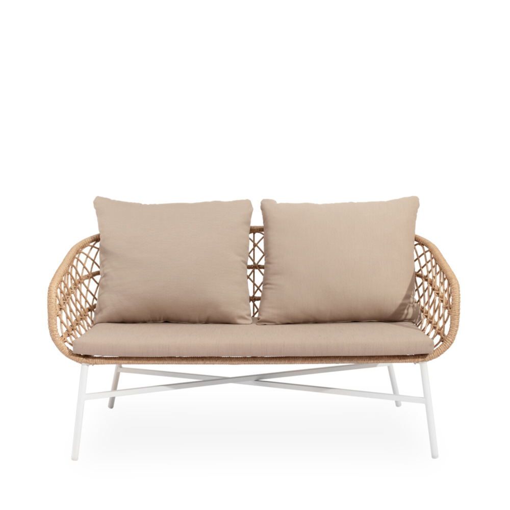 Conjunto de jardín PERUGIA blanco (sofá + sillones + mesa centro) - Imagen 7