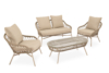 Conjunto de jardín SALONICA beige (sofá + sillones + mesa centro)