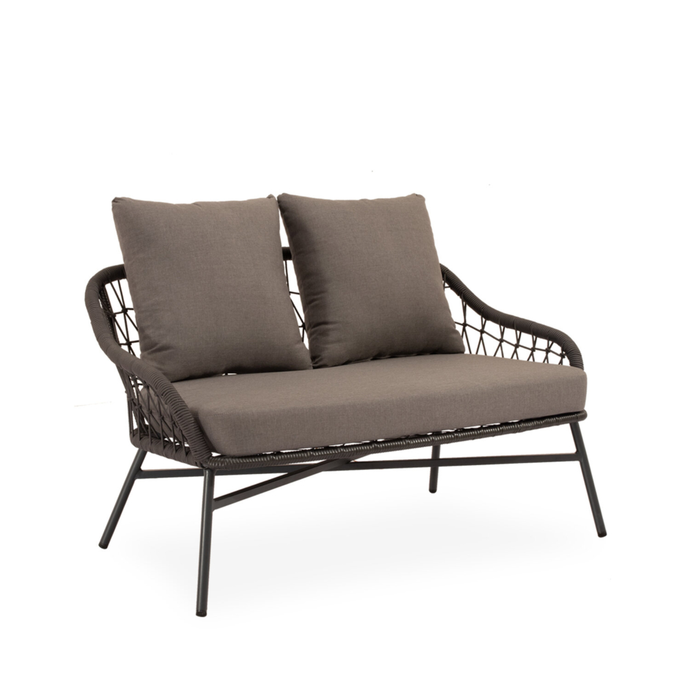 Conjunto de jardín SALONICA gris (sofá + sillones + mesa centro) - Imagen 4