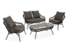 Conjunto de jardín SALONICA gris (sofá + sillones + mesa centro)
