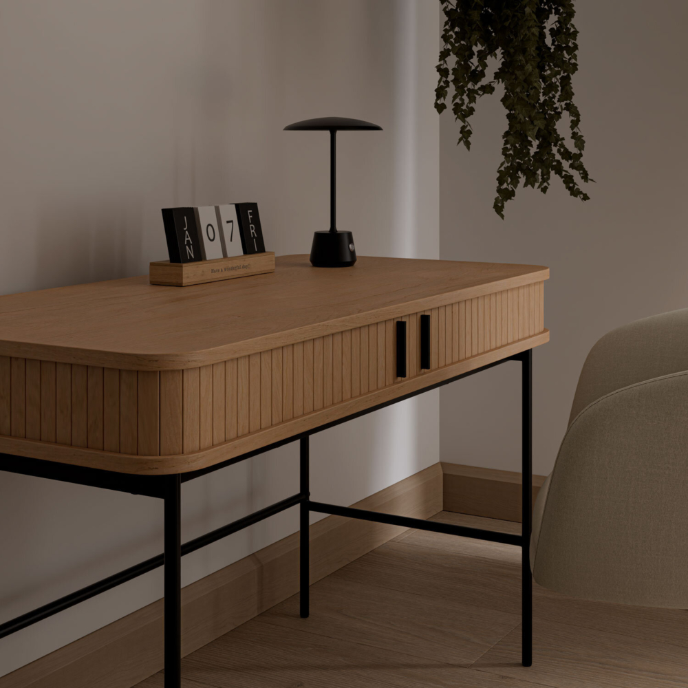 Escritorio CORNELL roble/negro - Imagen 2
