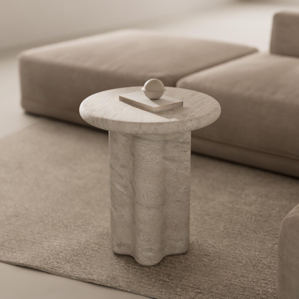 Mesa auxiliar EMERIC travertino - Imagen 2