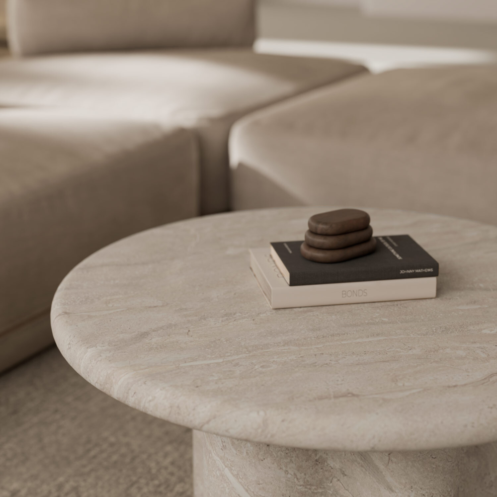 Mesa centro LUIGI travertino - Imagen 5