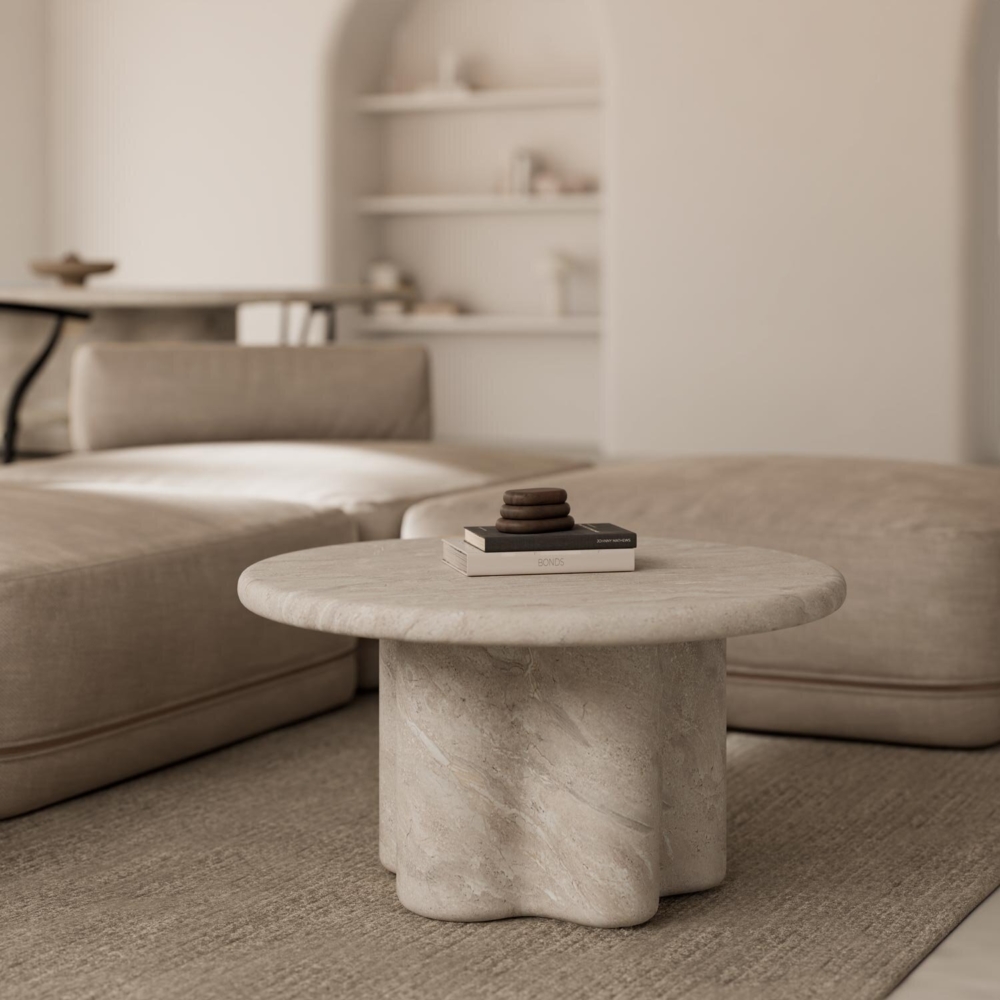 Mesa centro LUIGI travertino - Imagen 2