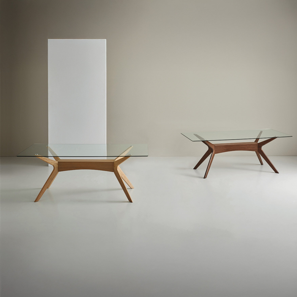 Mesa fija DELLA 160 cristal/nogal - Imagen 5