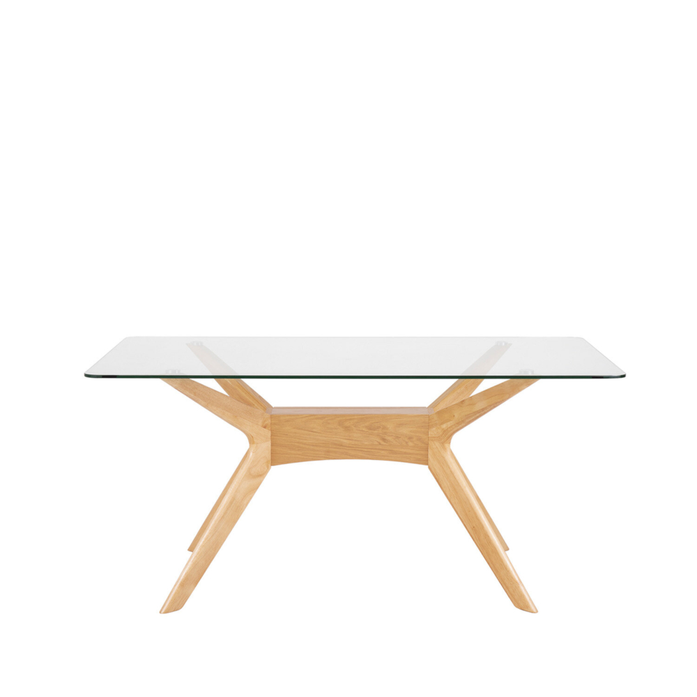 Mesa fija DELLA 160 cristal/roble - Imagen 4