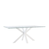 Mesa fija DEMI 140 cristal/blanco