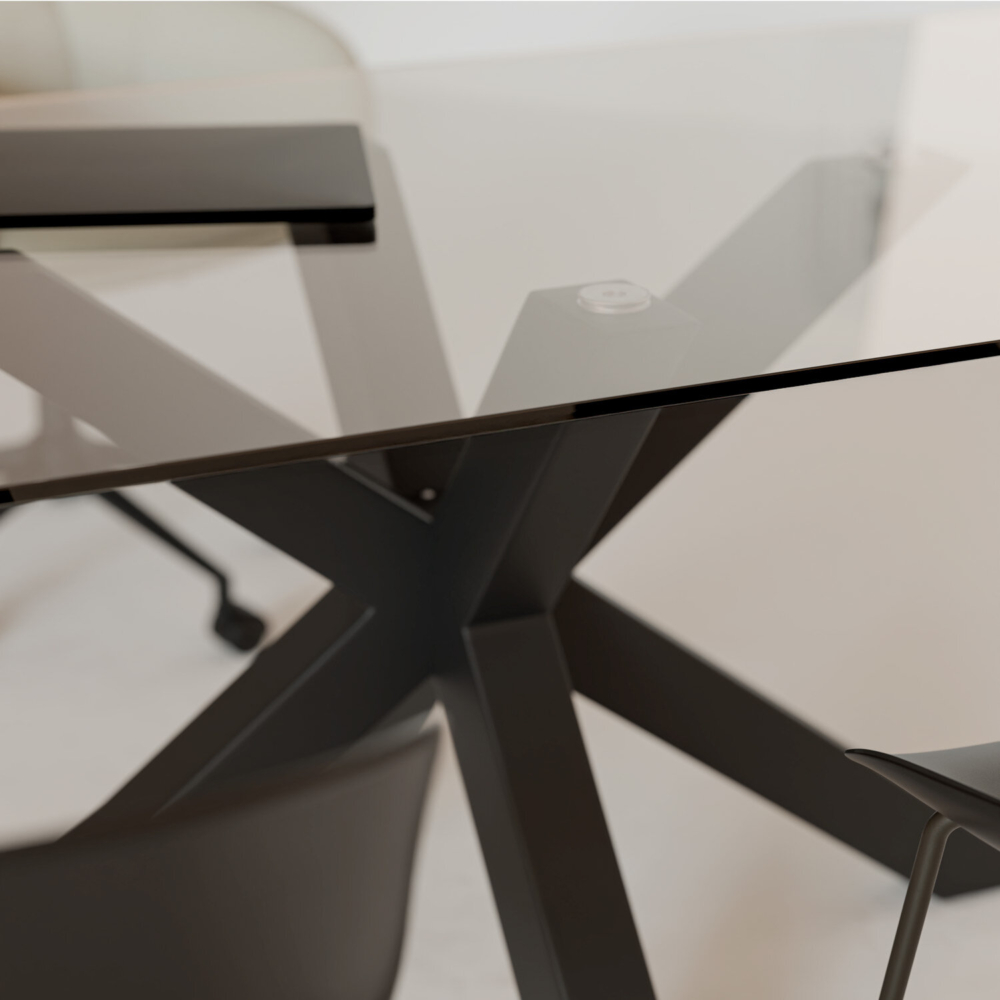 Mesa fija DEMI 200 cristal/negro - Imagen 5