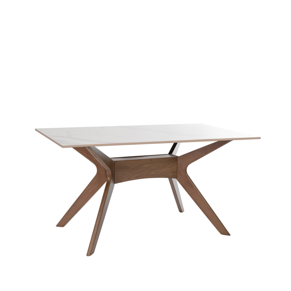 Mesa fija ELOISE 140 blanco/nogal - Imagen 1