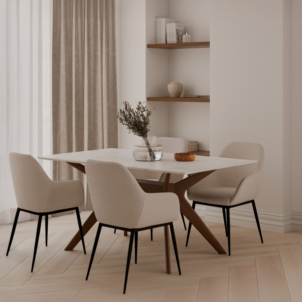 Mesa fija ELOISE 140 blanco/nogal - Imagen 6