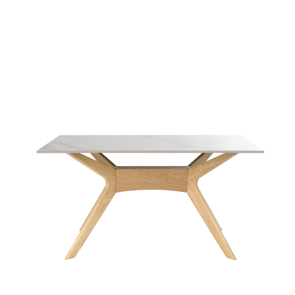 Mesa fija ELOISE 140 blanco/roble - Imagen 1