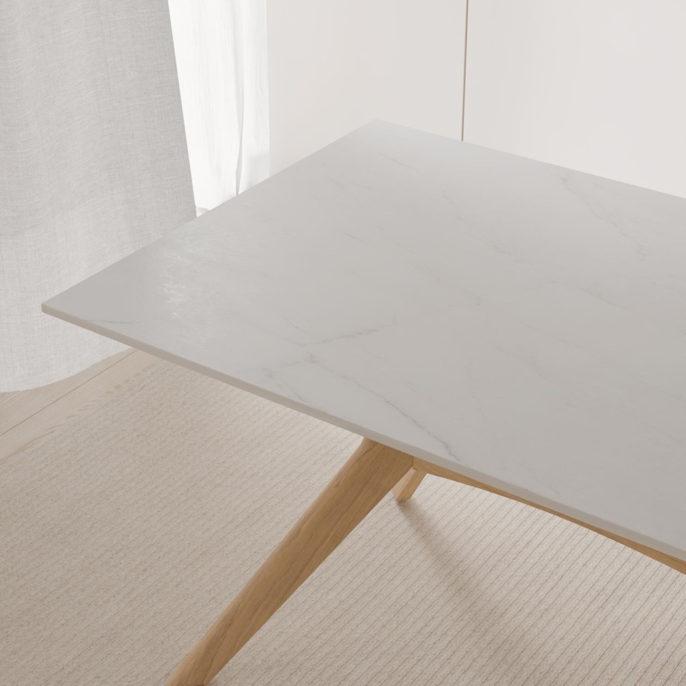 Mesa fija ELOISE 140 blanco/roble - Imagen 3