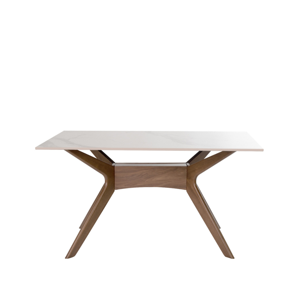 Mesa fija ELOISE 160 blanco/nogal - Imagen 1