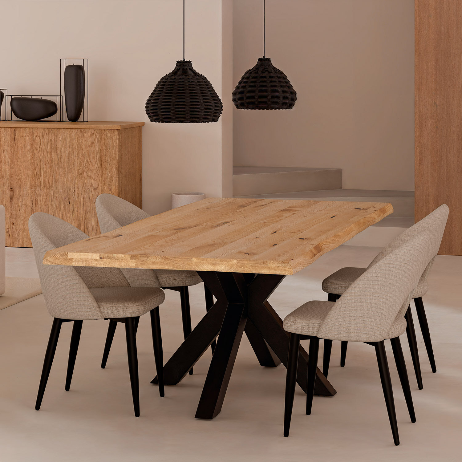 mesa-fija-grace-140-roblenegro-5 Mesa fija GRACE 140 roble/negro - Imagen 1