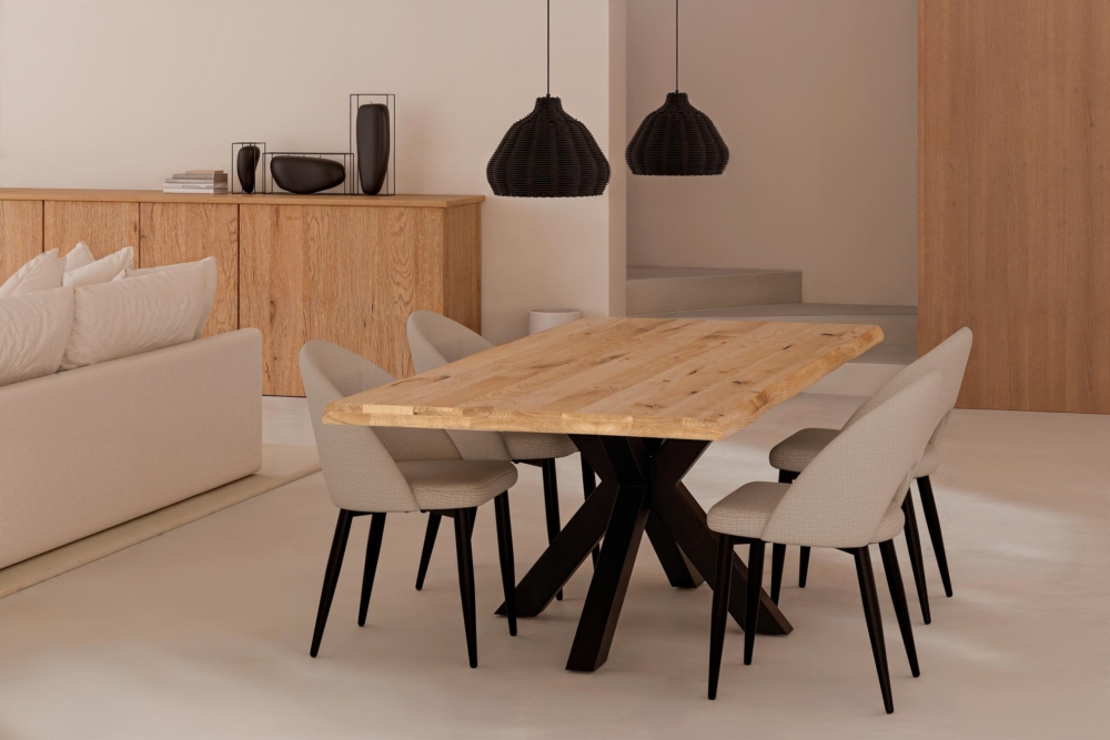 mesa-fija-grace-220-roblenegro-5 Mesa fija GRACE 220 roble/negro - Imagen 1