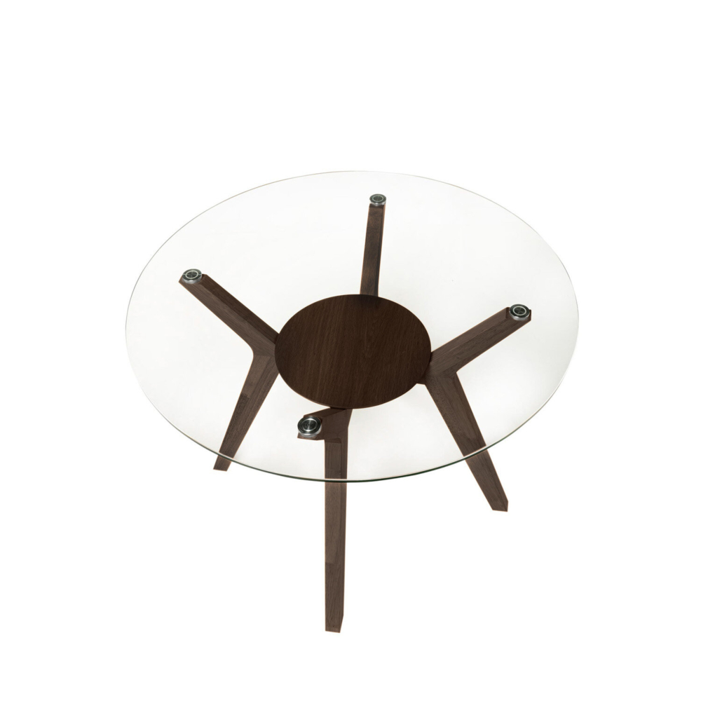 Mesa fija SABRINE 120 cristal/nogal - Imagen 1