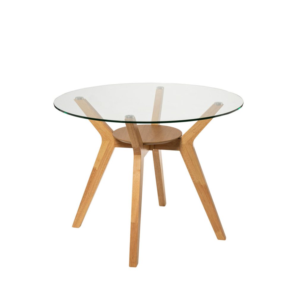 Mesa fija SABRINE 120 cristal/roble - Imagen 1