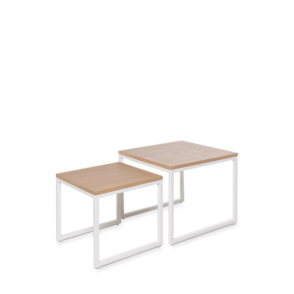 Set mesas auxiliares PIERO roble/blanco - Imagen 4