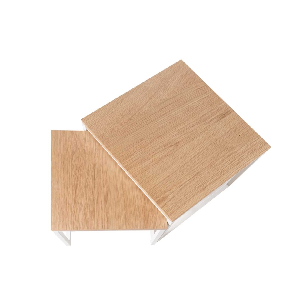 Set mesas auxiliares PIERO roble/blanco - Imagen 6