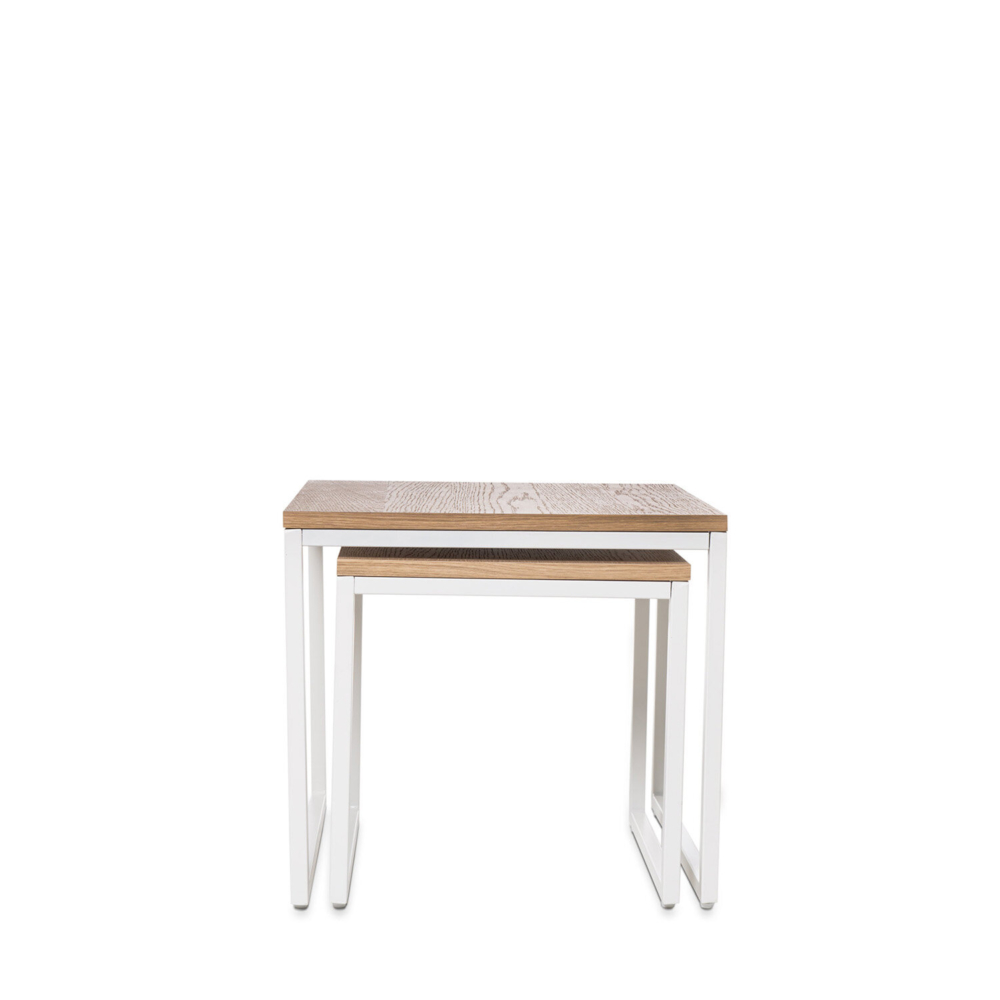 Set mesas auxiliares PIERO roble/blanco - Imagen 3