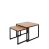 Set mesas auxiliares PIERO roble/negro