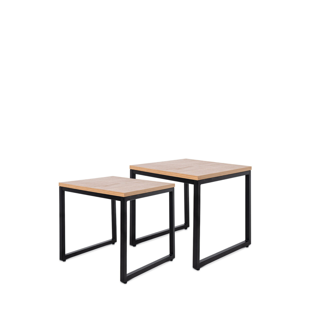 Set mesas auxiliares PIERO roble/negro - Imagen 4