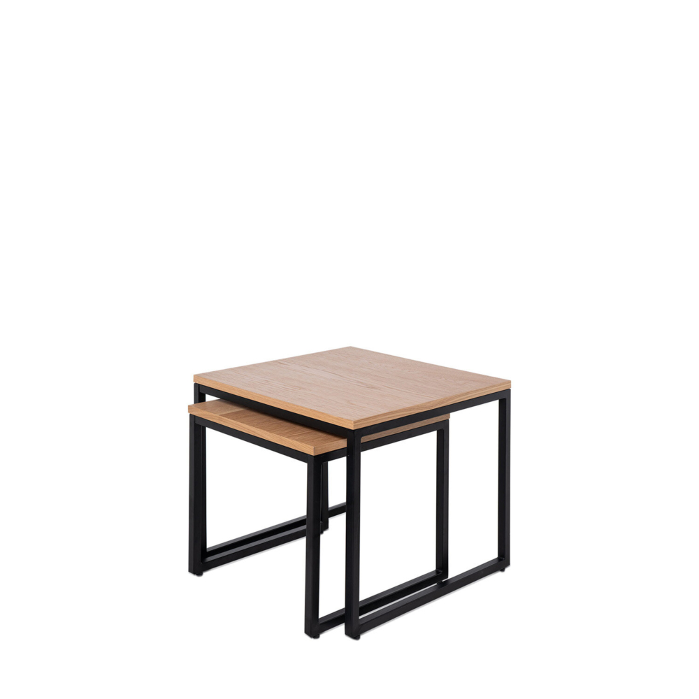 Set mesas auxiliares PIERO roble/negro - Imagen 5