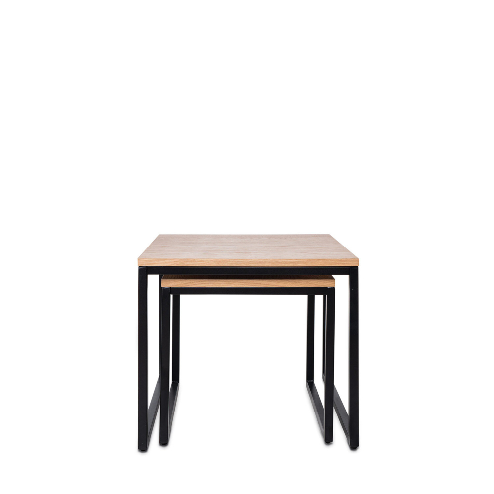 Set mesas auxiliares PIERO roble/negro - Imagen 3