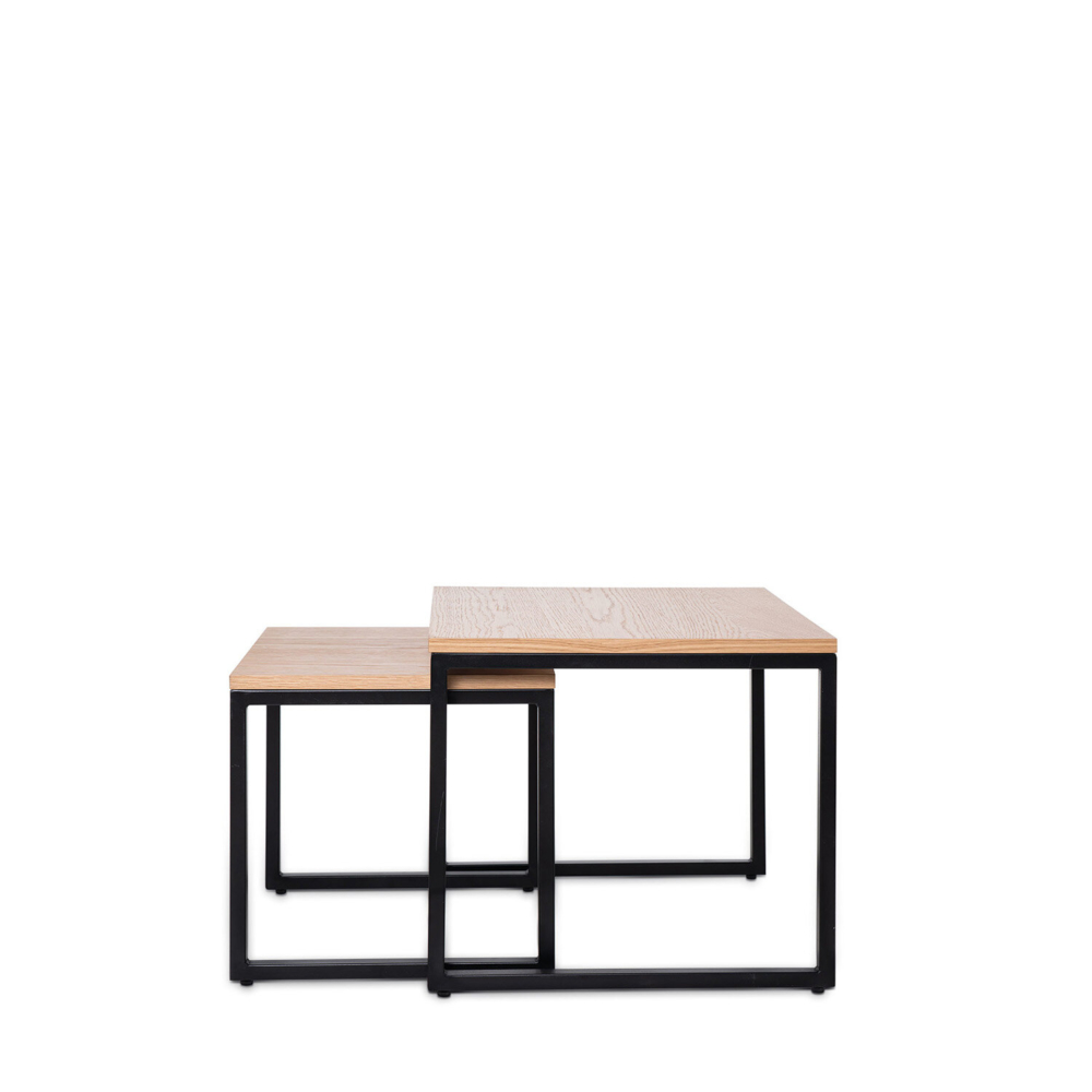 Set mesas auxiliares PIERO roble/negro - Imagen 2