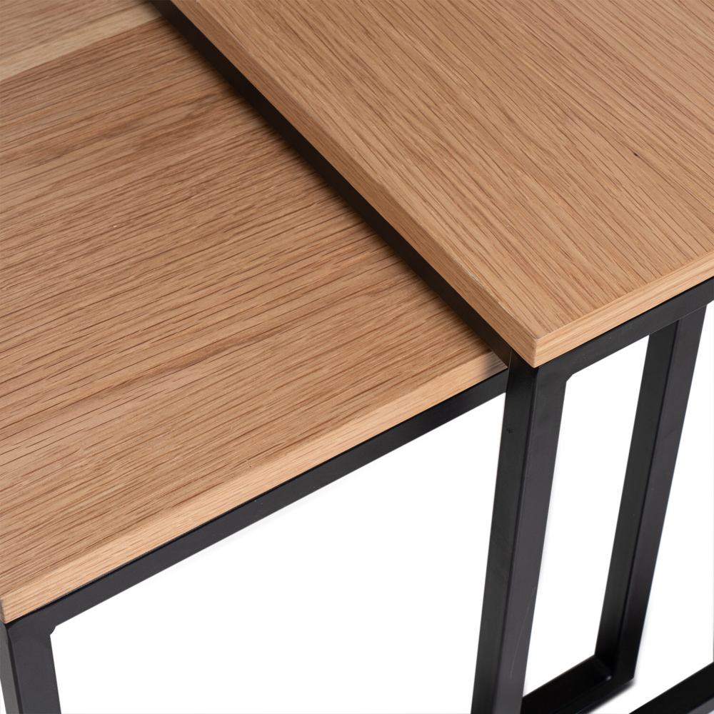 Set mesas auxiliares PIERO roble/negro - Imagen 6