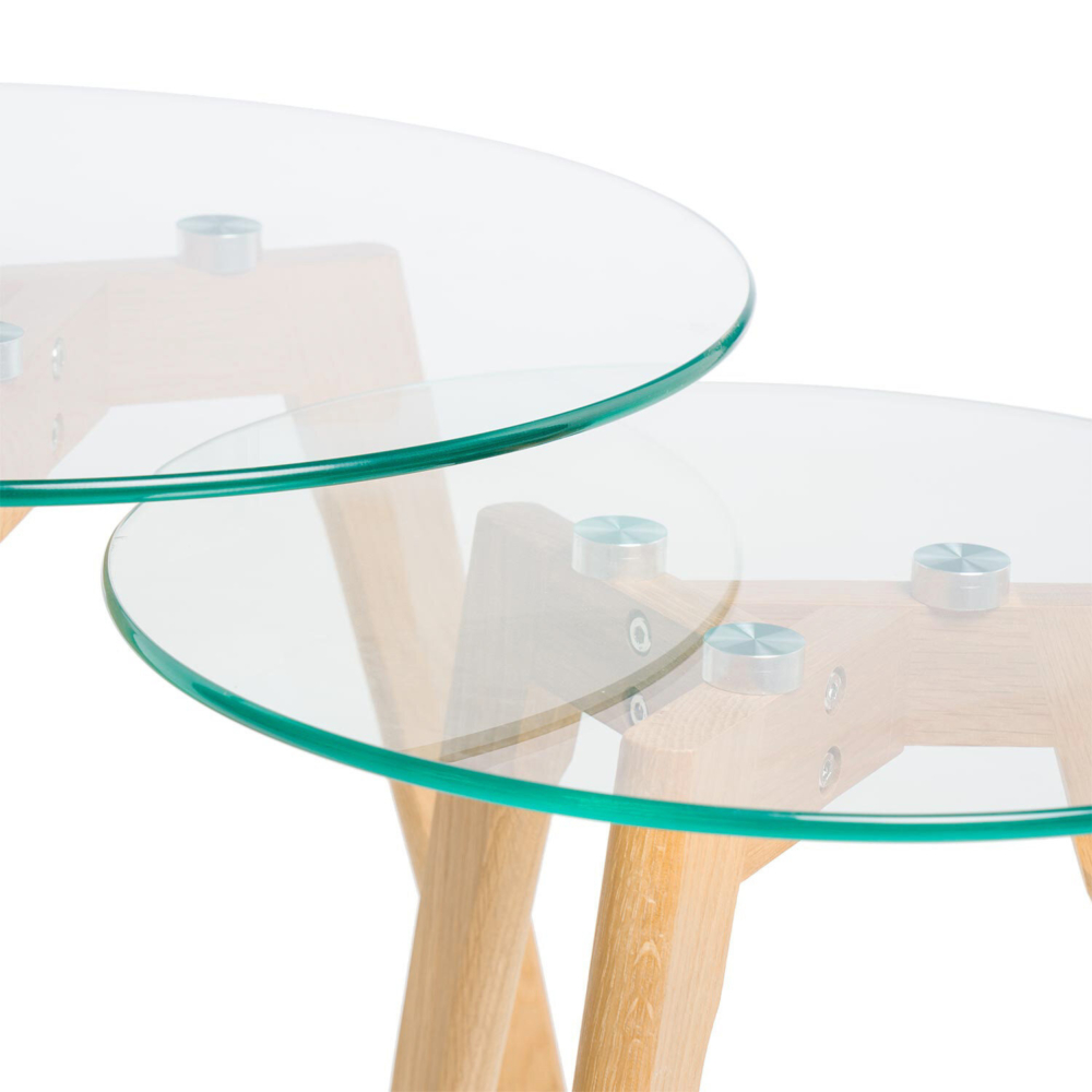 Set mesas centro ABEL cristal/roble - Imagen 5