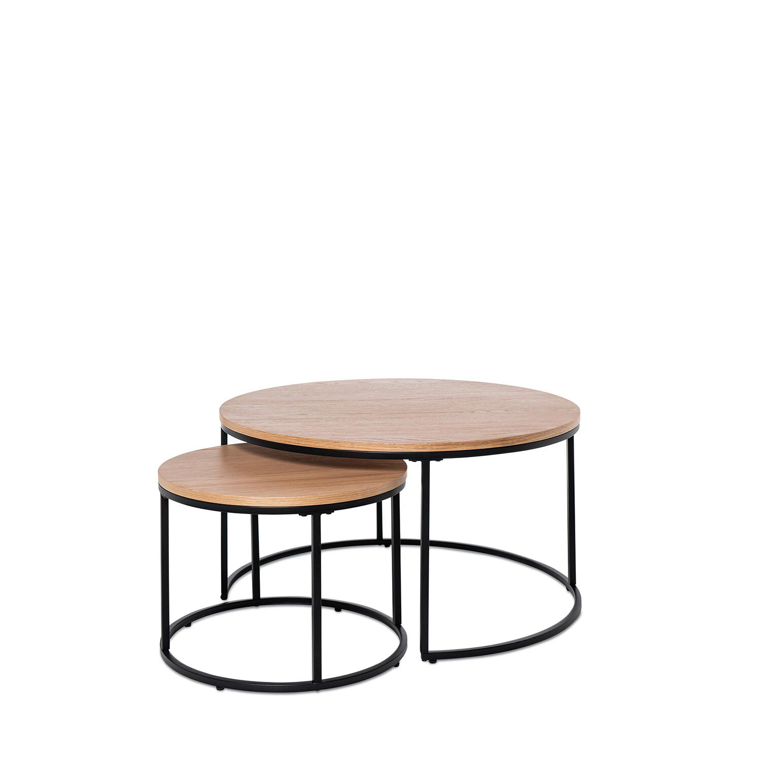 set-mesas-centro-adriano-roblenegro-4 Set mesas centro ADRIANO roble/negro - Imagen 1