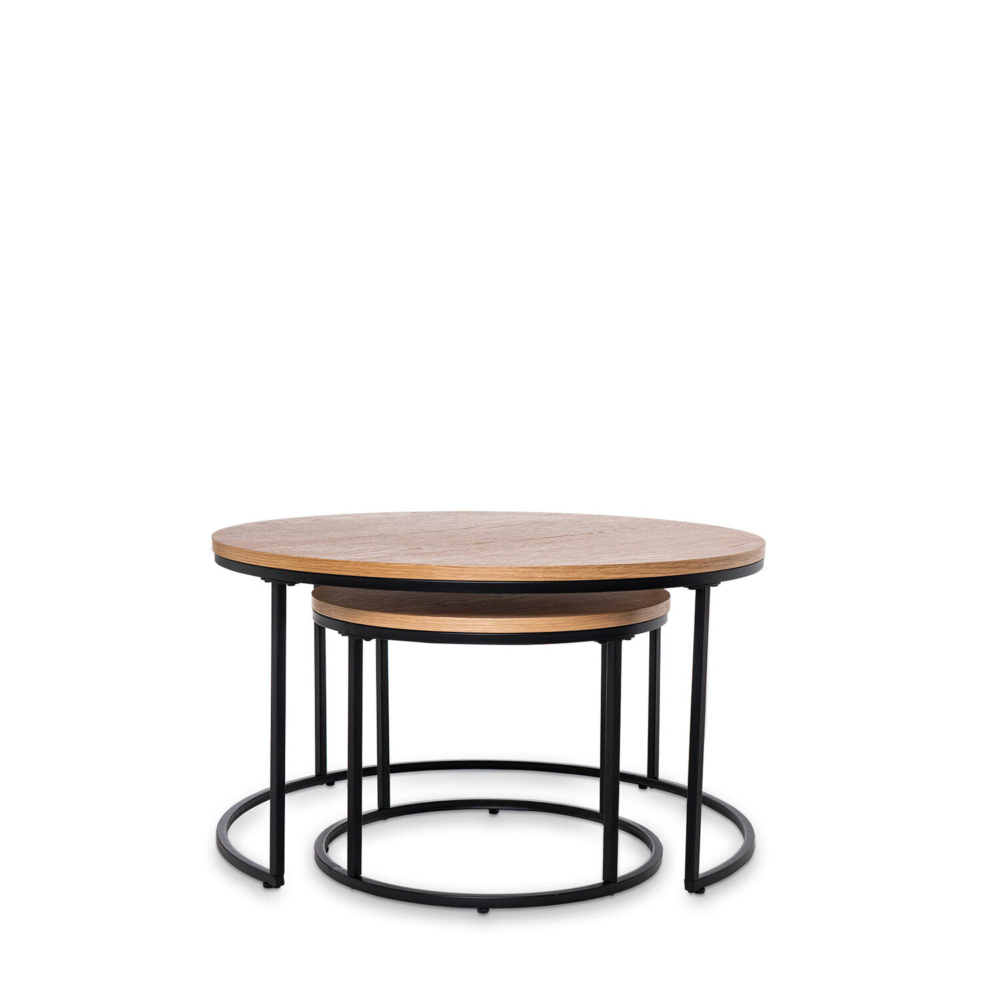 Set mesas centro ADRIANO roble/negro - Imagen 4