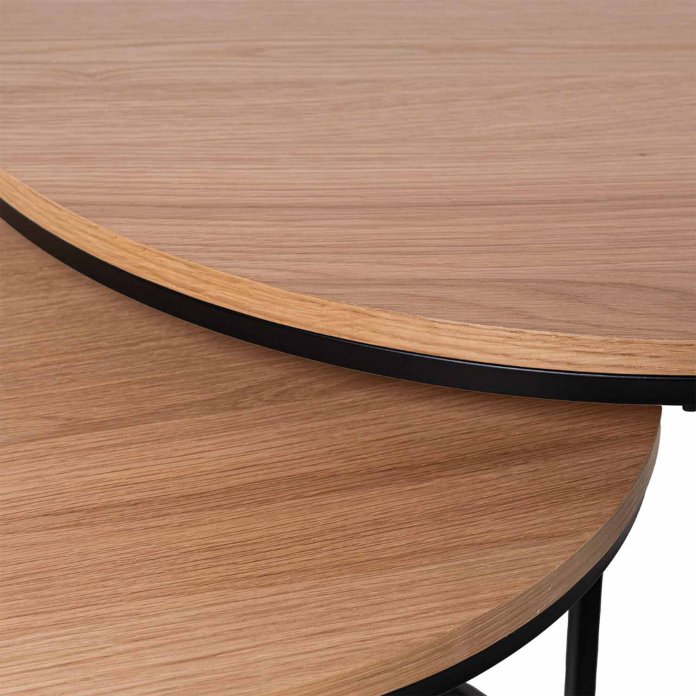 Set mesas centro ADRIANO roble/negro - Imagen 5