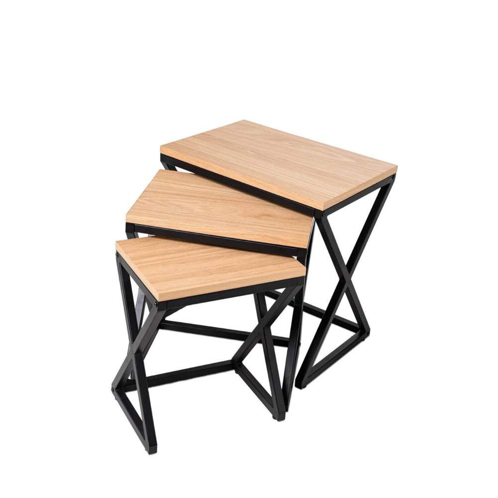 Set mesas centro CIRO roble/negro - Imagen 1