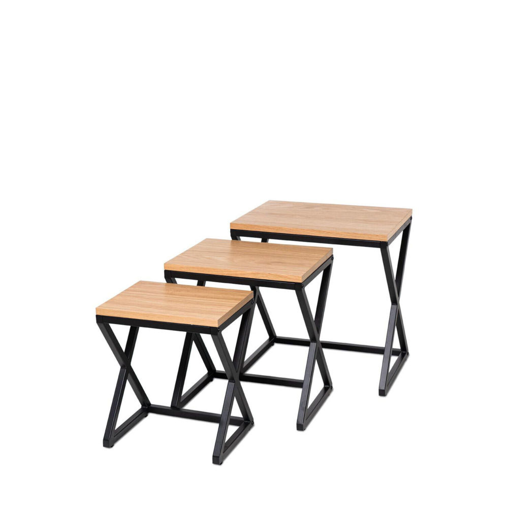 Set mesas centro CIRO roble/negro - Imagen 2