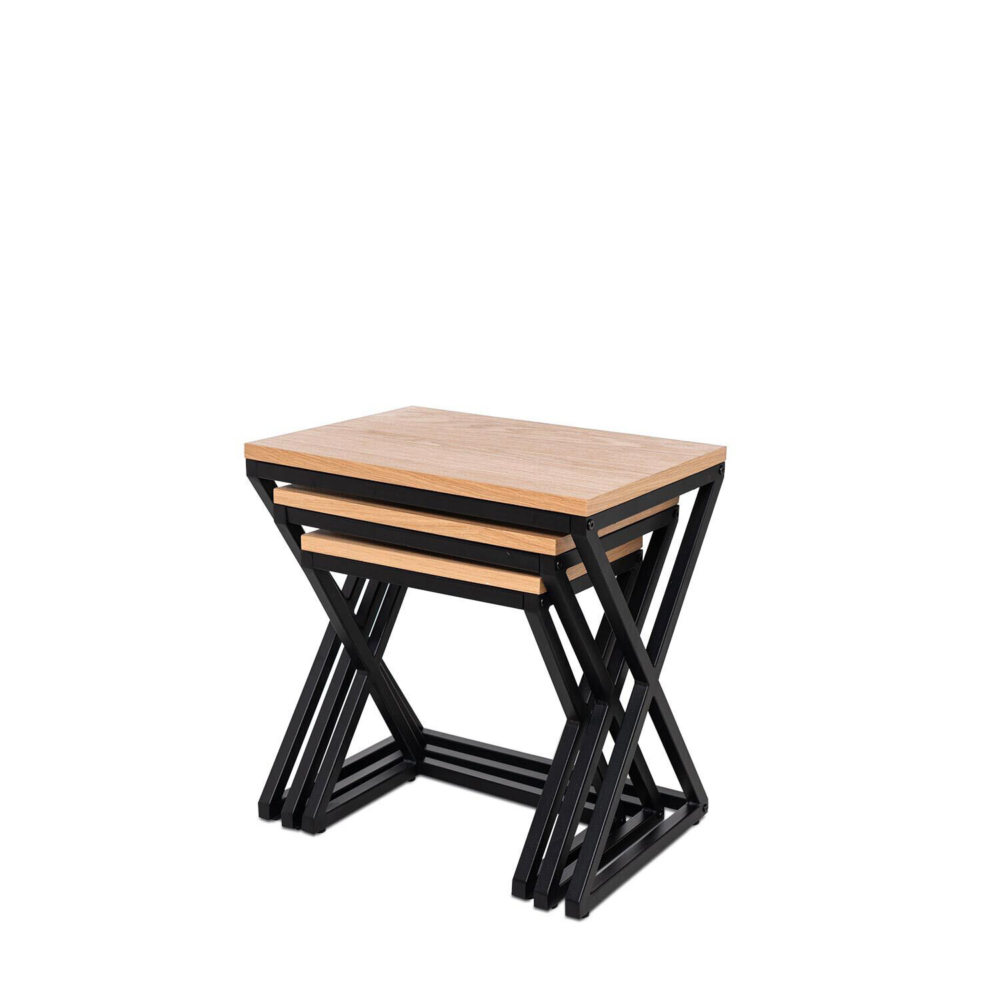 Set mesas centro CIRO roble/negro - Imagen 5