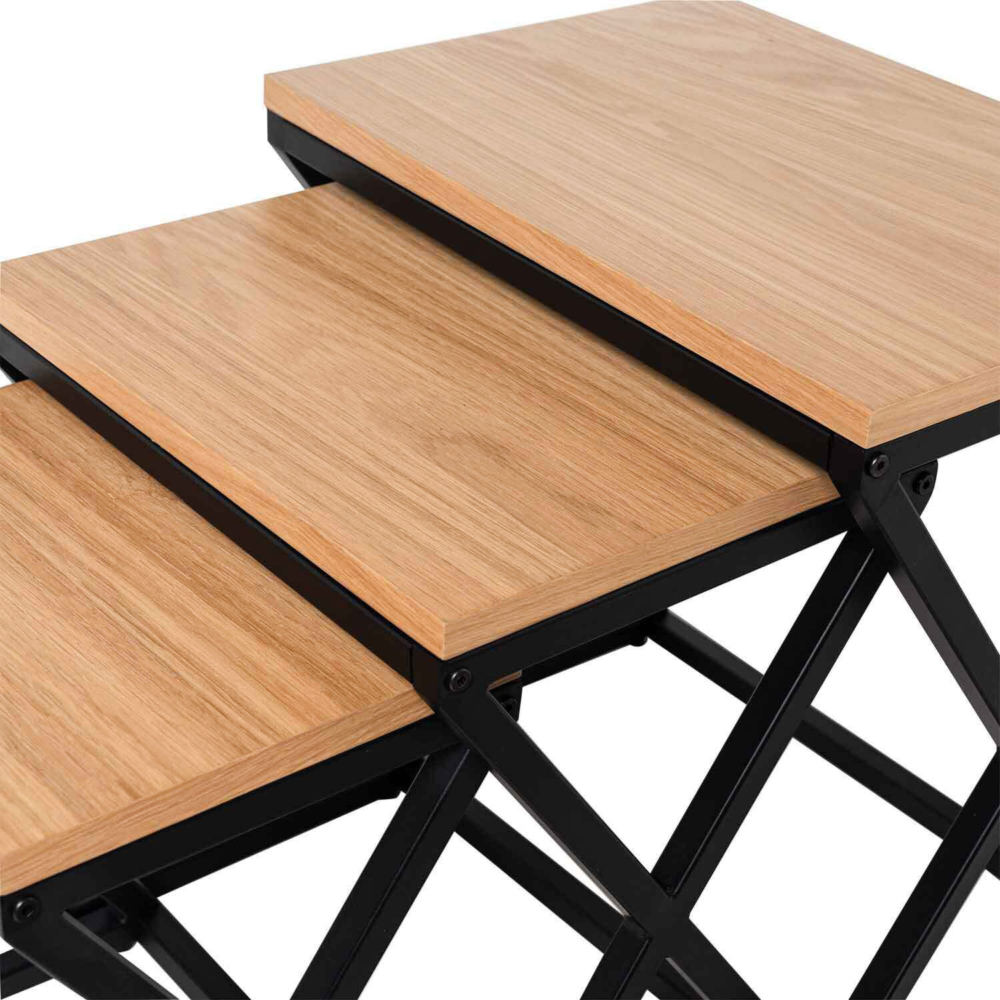 Set mesas centro CIRO roble/negro - Imagen 6