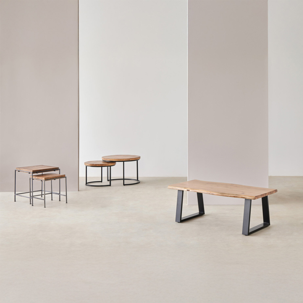 Set mesas centro FARLAN madera - Imagen 2